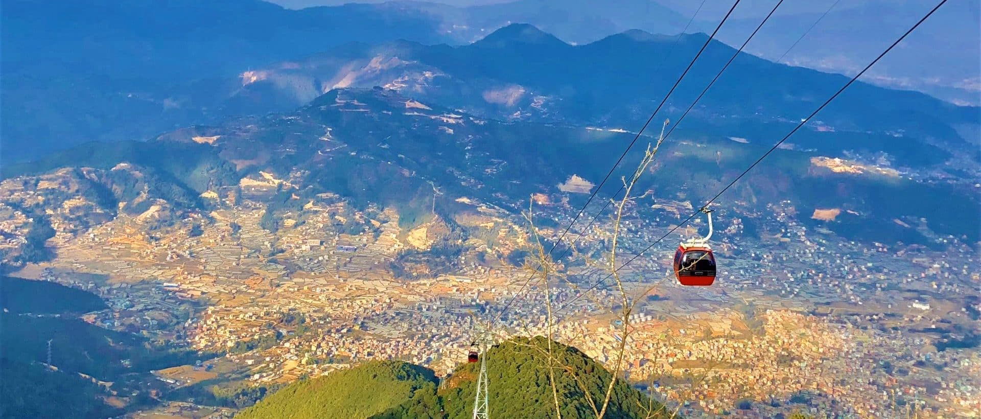 Cable car and views from Chandragiri Hill station