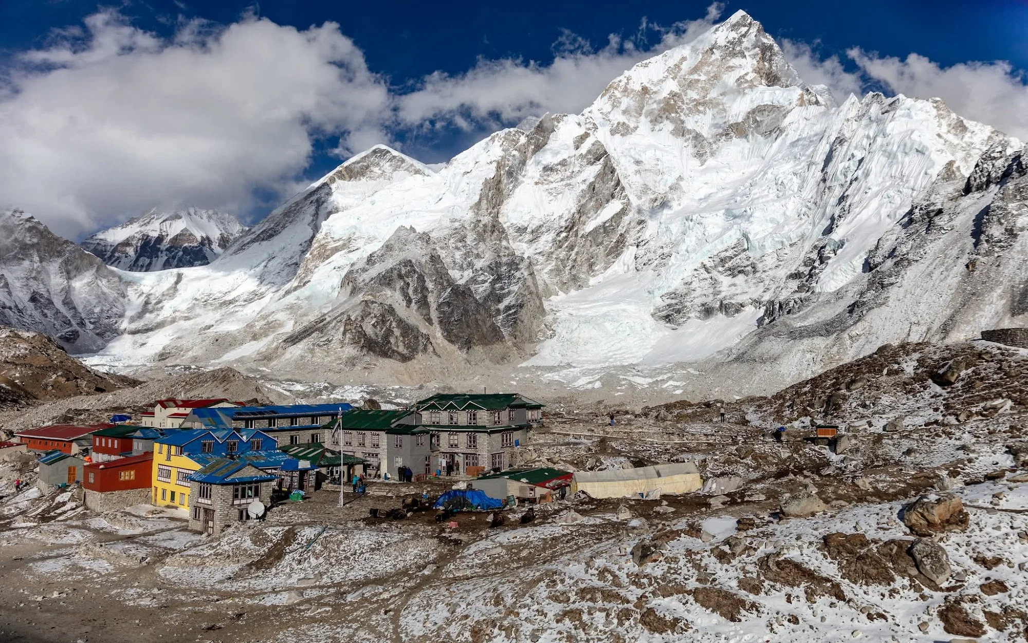 Gorakhsep village with Mt. Nuptse in the backdrop