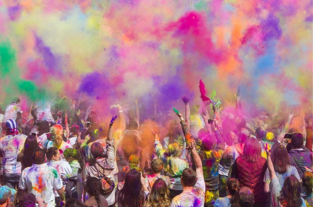 Holi - The festival of colors celebration in Nepal