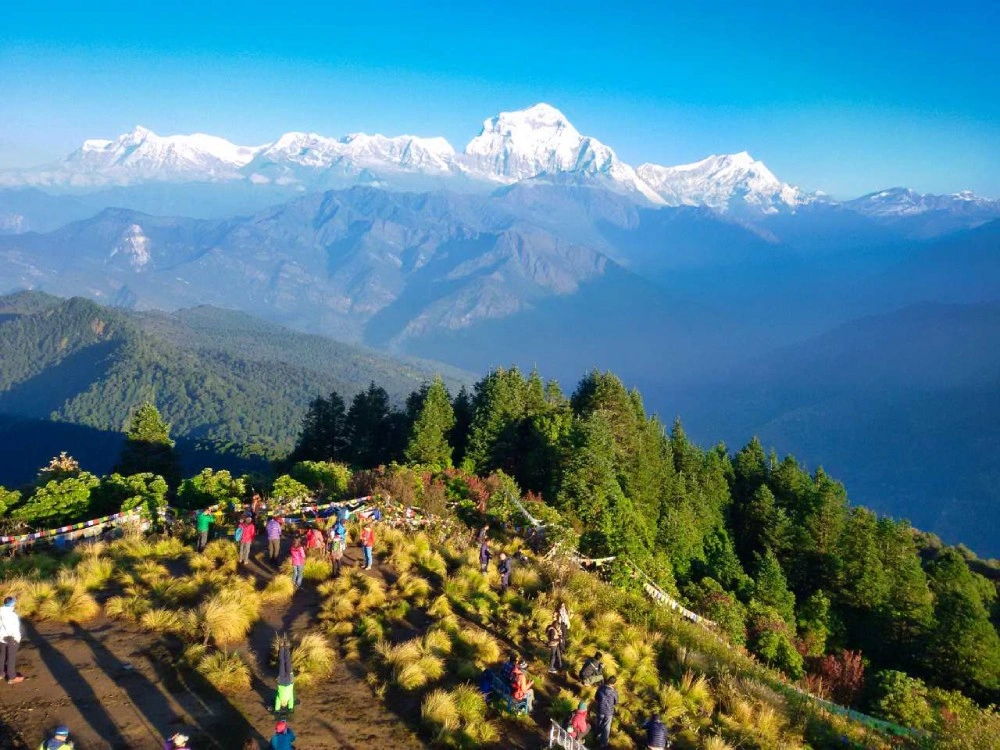 Panoramic view of Ghorepani Poonhill