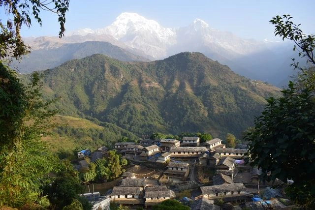 Stone-roofed houses in Ghandruk, Nepal