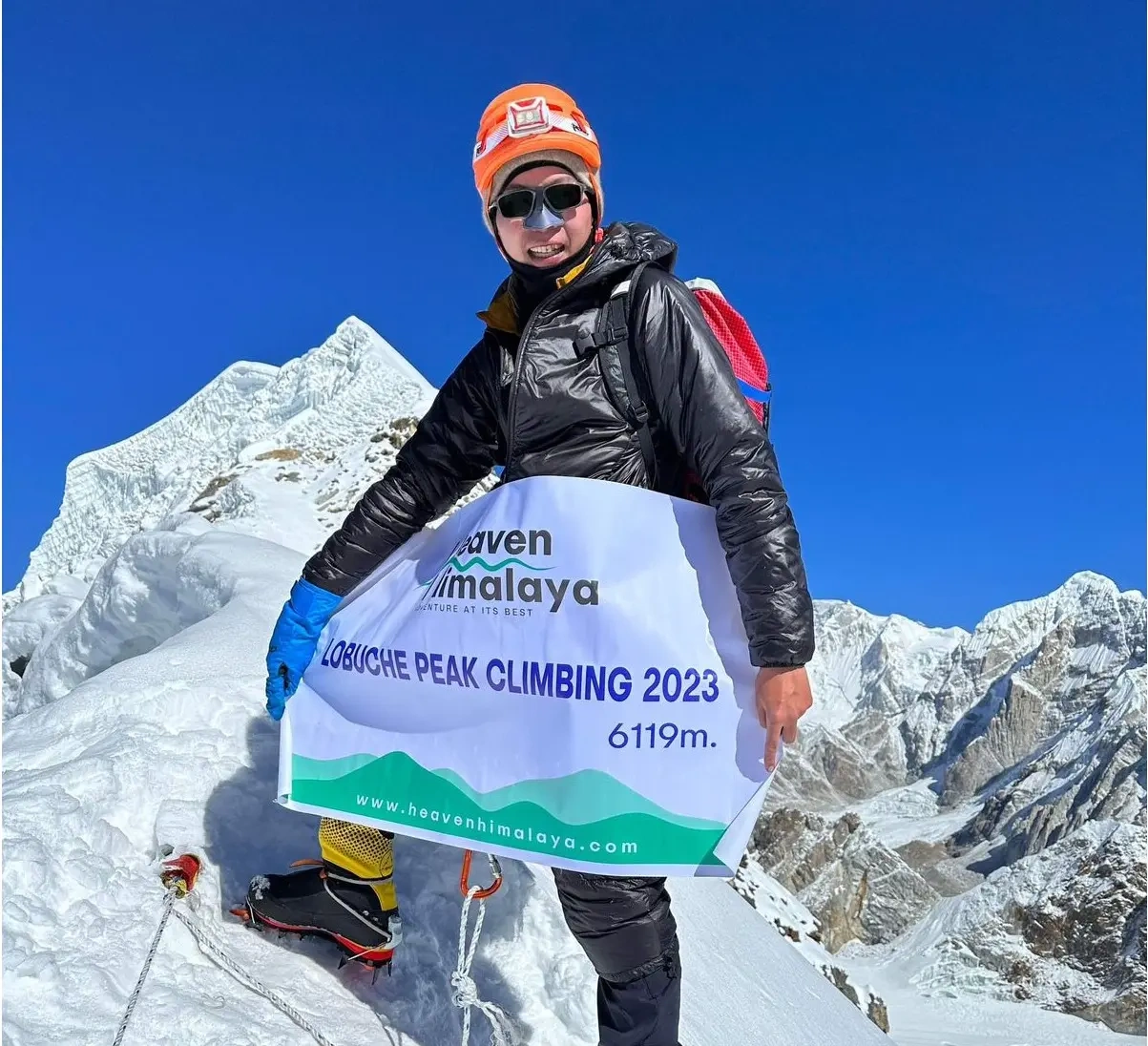 Client successfully summited the Lobuche Peak