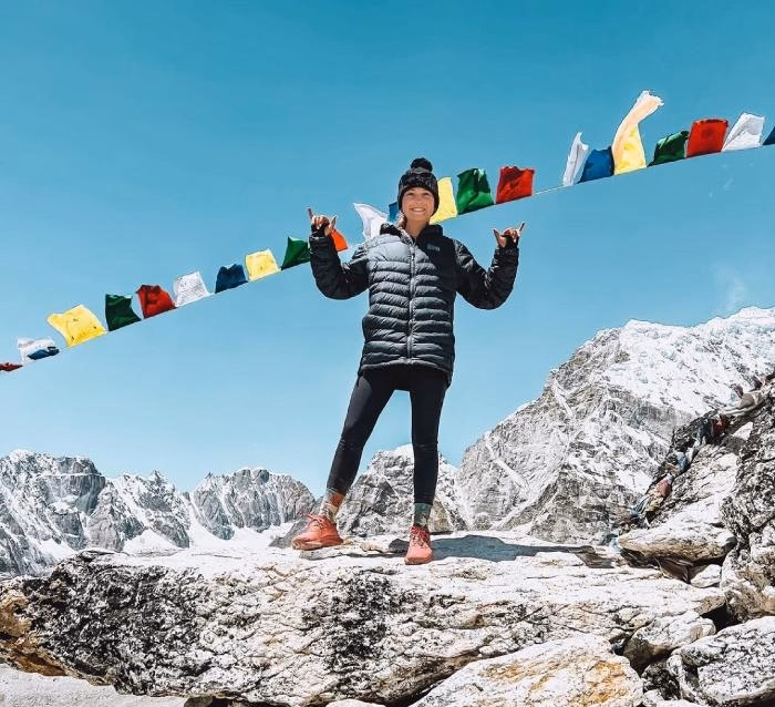 Westlake after reaching Everest Base Camp