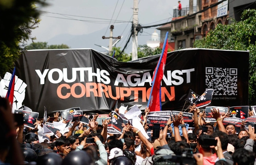 Genz protest in Nepal against corruption
